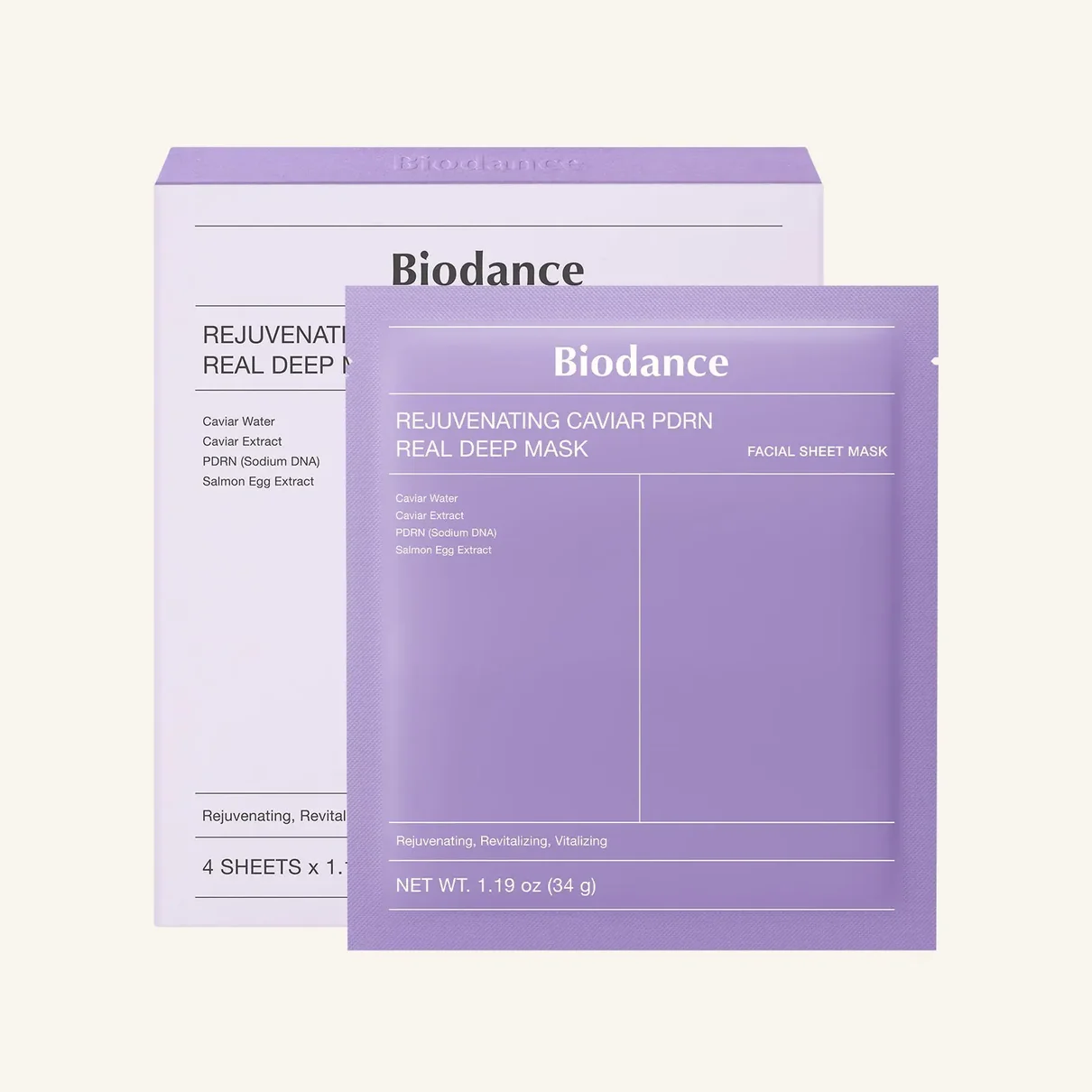 BIODANCE Rejuvenating Caviar PDRN Real Deep Mask (4 pcs)