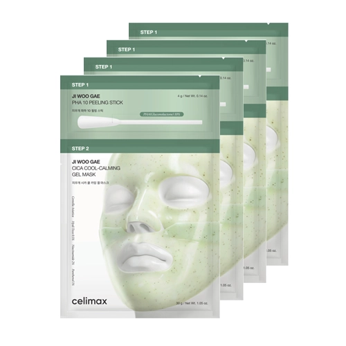 CELIMAX Ji Woo Gae Cica PHA Peel 2-Step Gel Mask (4ea)