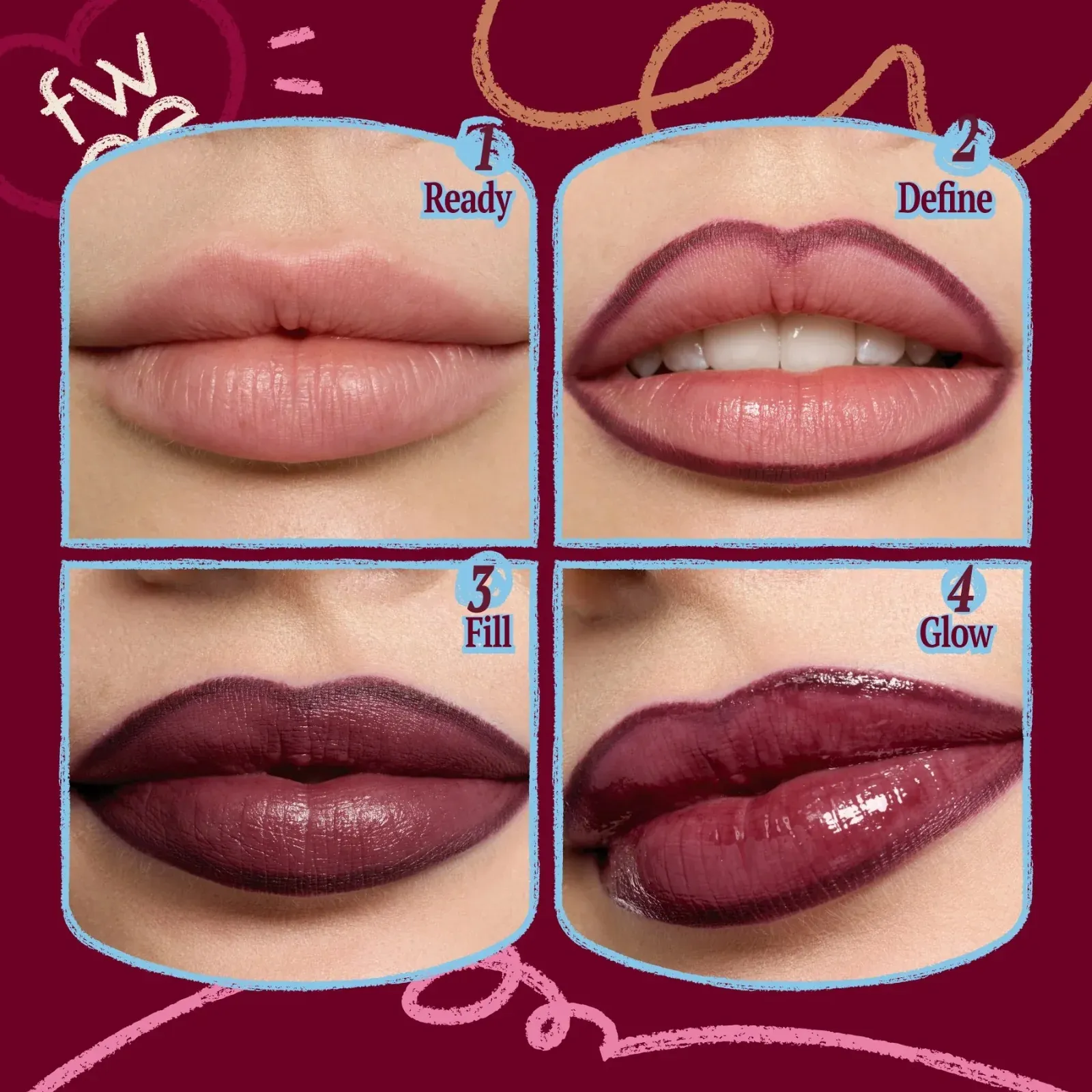 FWEE Long-Lasting Dual Coloring Stick Lip + Liner 06 Pretty Savage 1.2ml