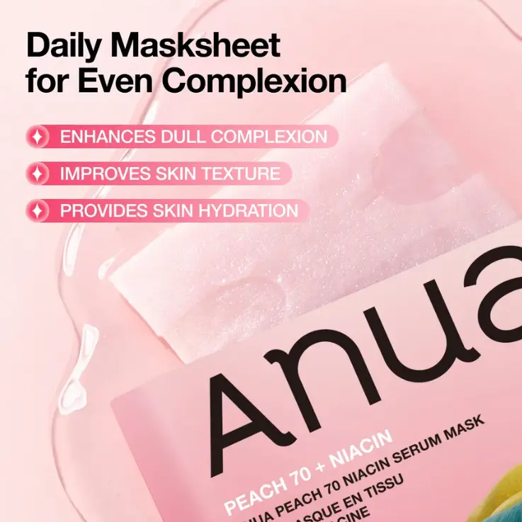 ANUA KDH Peach 70 Niacin Serum Face Mask (1Pc)