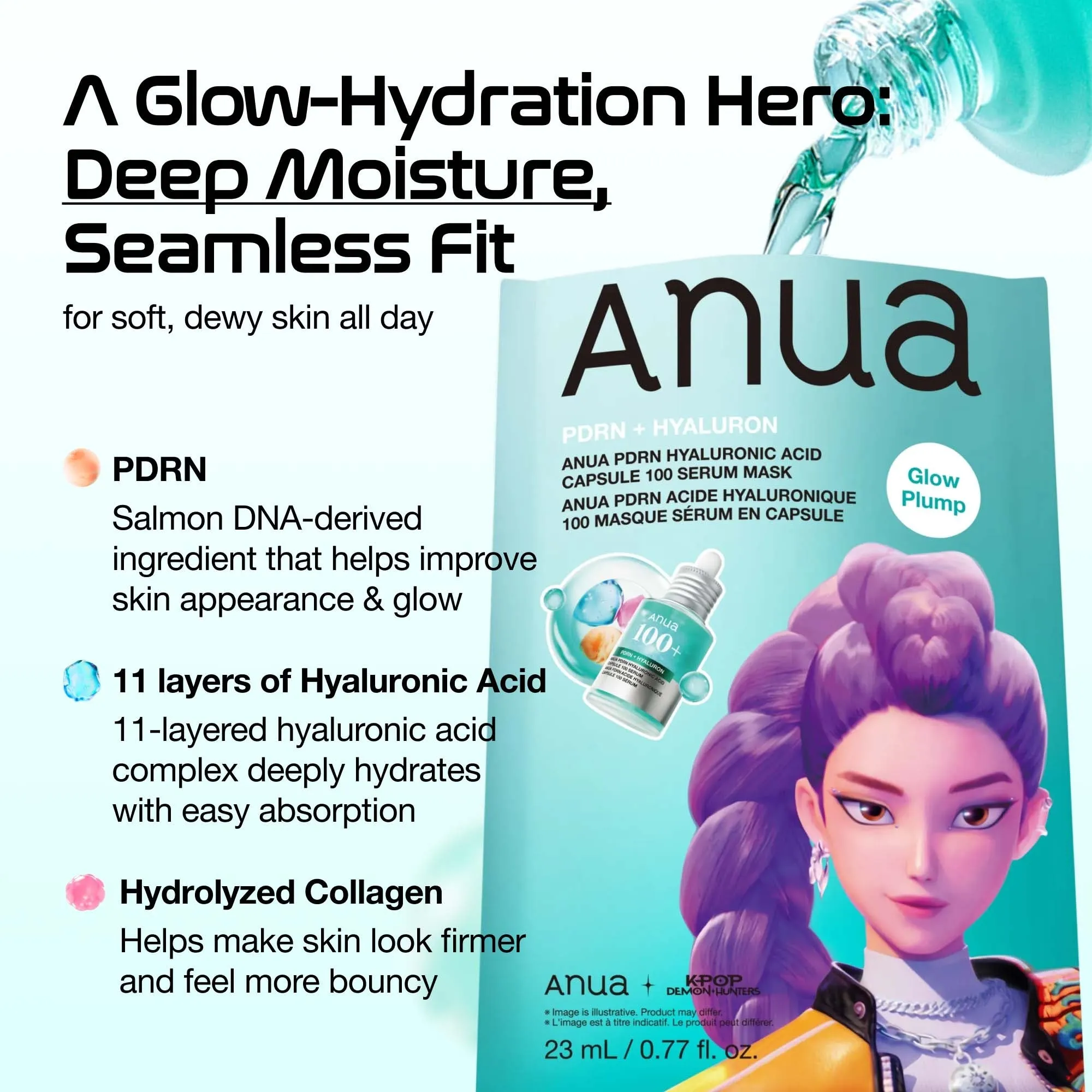 ANUA KDH PDRN + Hyaluron Serum Mask (1Pc)