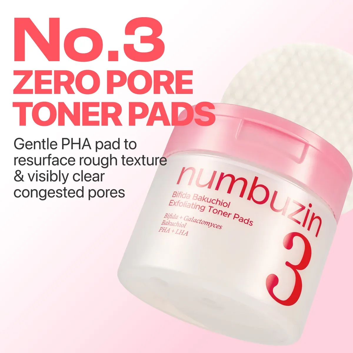 NUMBUZIN No.3 Bifida Bakuchiol Exfoliating Toner Pads 70ea