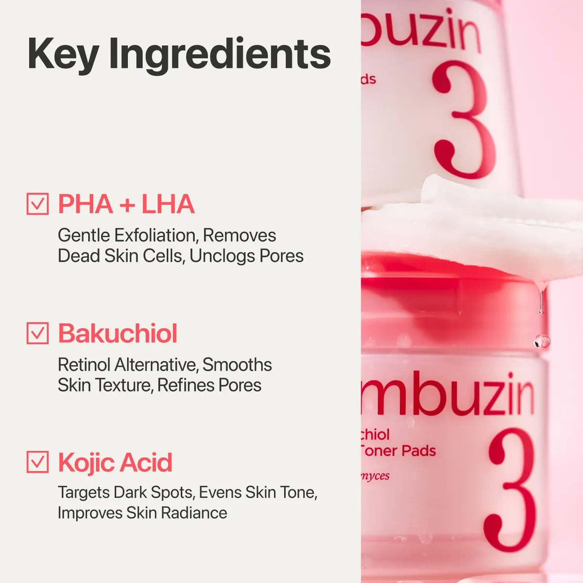NUMBUZIN No.3 Bifida Bakuchiol Exfoliating Toner Pads 70ea