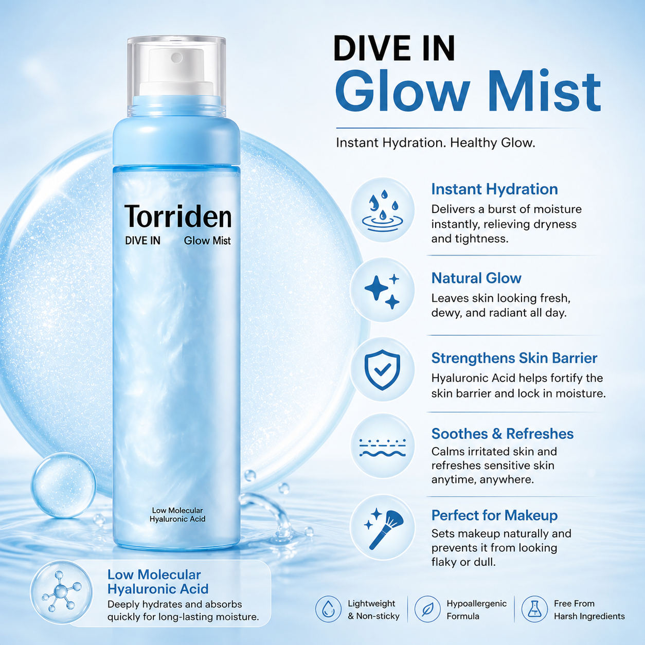 TORRIDEN Dive In Low Molecular Hyaluronic Glow Mist - 120ml